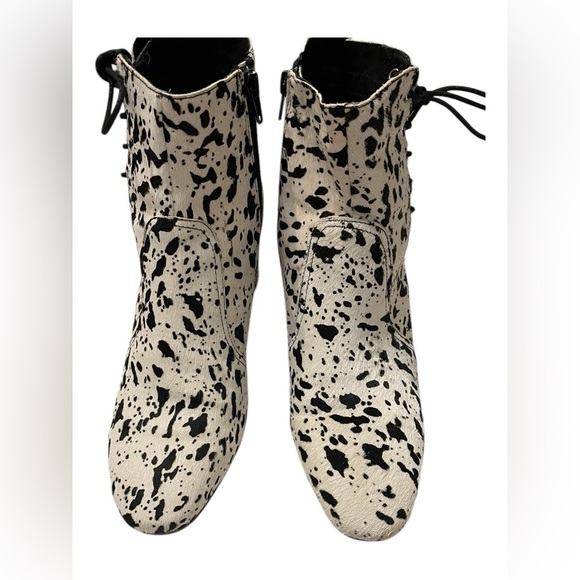 Matisse Genuine White Calf Hair Speckle Spotted Bootie Lace Up Corset 8.5 - Picture 6 of 16